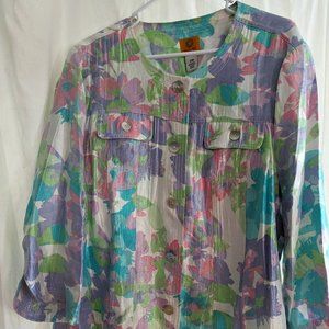 Pastel floral jacket, size 22